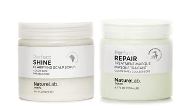 NatureLab Tokyo Treatment Duo: Perfect Shine Clarifying Scalp Scrub 8.1  & Perfect Repair Treatment Masque 6.7
