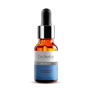 Restoring and Tightening Serum by CellSkinLab – Restore R10 - Reparative Skincare for Damaged Skin – Antiaging Solution with Ultra Clear Resveratrol 10%, Collagen and Elastin