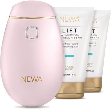 NEWA RF Wrinkle Reduction Device (Plug in) - FDA Cleared Skincare Tool for Facial Tightening. Boosts Collagen, Reduces Wrinkles. with 2 Months Gel Supply