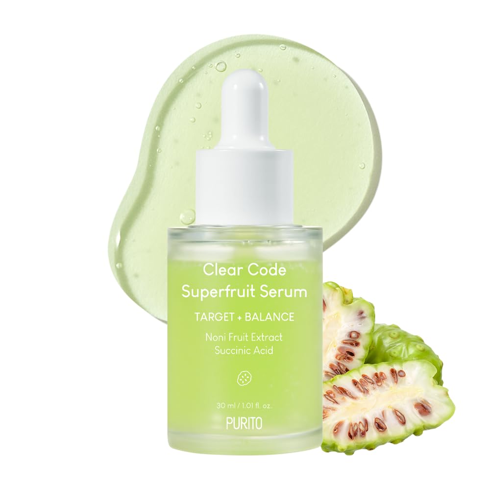 PURITO Clear Code Superfruit Serum 30/1.01 .., Next-Generation Clarifying Solution with Noni Fruit Extract, Non-Irritating, Vegan, Cruelty-Free, Suitable for Sensitive Skin, Korean Skincare