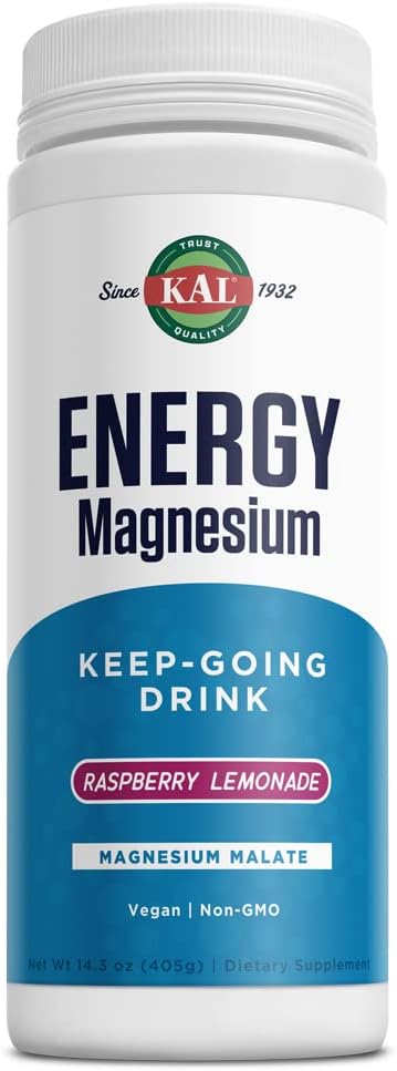 KAL Energy Magnesium Keep-Going Drink | Magnesium Malate 325mg | Healthy Metabolism & Stamina Support | 14.3oz, 90 Serv