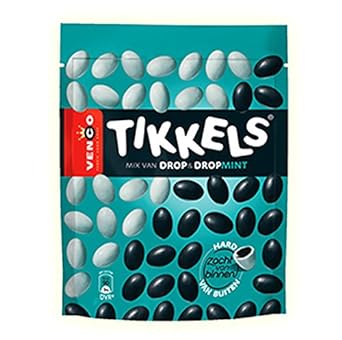 Tikkels Licorice - Mint 230g licorice pieces by Venco : Groc