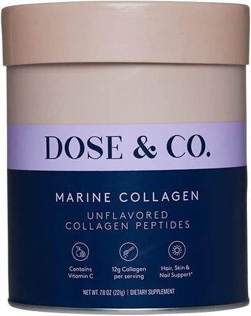 DOSE & CO. Marine Collagen Peptides with Vitamin C for Hair,