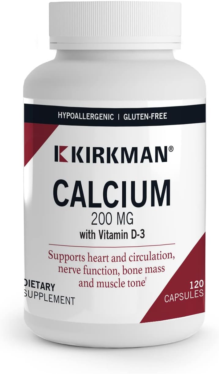 Kirkman - Calcium 200 mg - 120 Capsules - Supports Heart Function - He