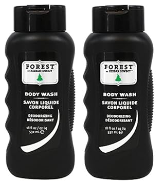 Herban Cowboy Herban cowboy deodorizing body wash, forest, (pack of 2) with coco-betaine and zinc citrate, 18 .