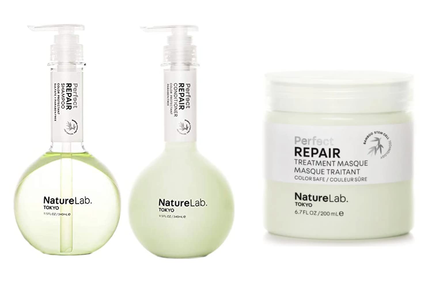 NatureLab TOKYO Perfect Repair Bundle: Repair Shampoo 11.5 , Repair Conditioner 11.5  & Repair Treatment Masque 6.7  | $49 VALUE