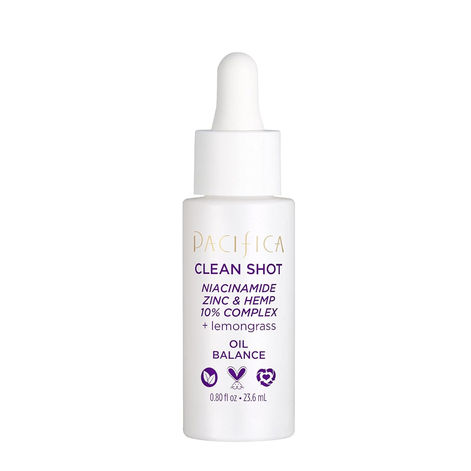 Pacifica Clean Shot Niacinamide Zinc and Hemp 10 Percent Complex Unisex 0.8