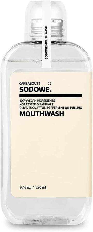 SODOWE. Vegan Oil-Pulling MOUTHWASH, 9.46  , Colorless and Odorless, Non-Alcohol Oral Rinse