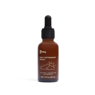 The Earthling Co. Antioxidant Serum for Daily Use - Brightens, Evens Skin Tone and Reduces Dark Spots with Vitamin C and Hyaluronic Acid - Gentle Hydrating Serum for Sensitive Skin, 1.0