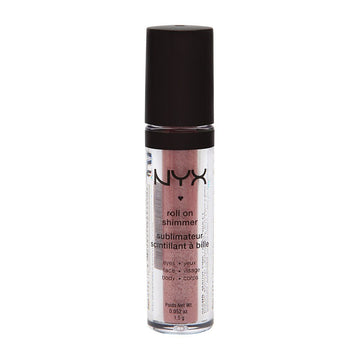 NYX Roll on Eye Shimmer / Mauve Pink - Pink with gold and silver Glitter for Face, Eyes & Body