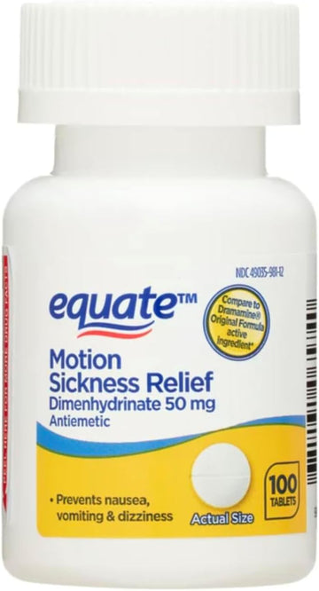 Equate - Motion Sickness 50 mg, 100 Tablets (2 Pack)3.21 Ounces