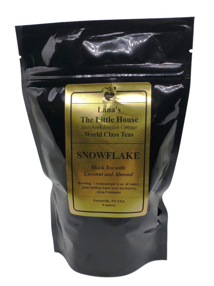 Lana's The Little House Snowflake Tea, Black Tea with Coconut & Almond Flakes, Loose Tea - 4 ounces