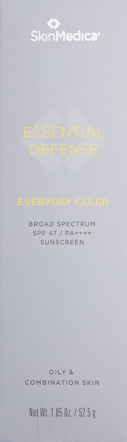 SkinMedica Essential Defense Everyday Clear SPF 47 Sunscreen for Face This Lightweight, Facial Sunscreen is Ideal for Oily and/or Combination Skin, 1.85