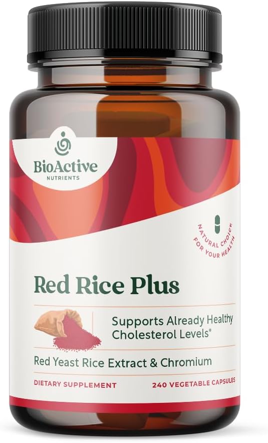 BioActive Nutrients Red Rice Plus Supplement- 240 Vegetable Capsules -