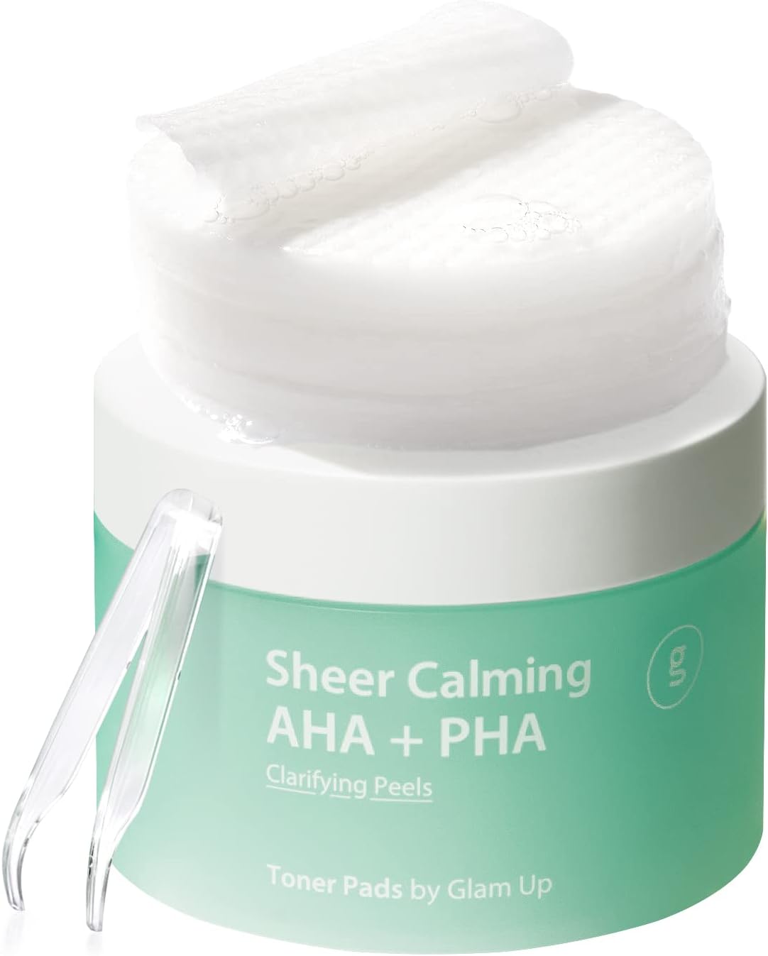 Glam Up AHA PHA Trouble Care Toner Pads | Calming, Exfoliating, Pore Cleansing Korean Skincare Toner Pads for Sensitive Skin | Vegan Bamboo Cotton Face Gauze (65 Pads)