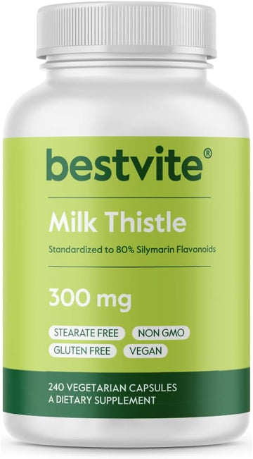 BESTVITE Milk Thistle 300mg (240 Vegetarian Capsules) - Standardized t