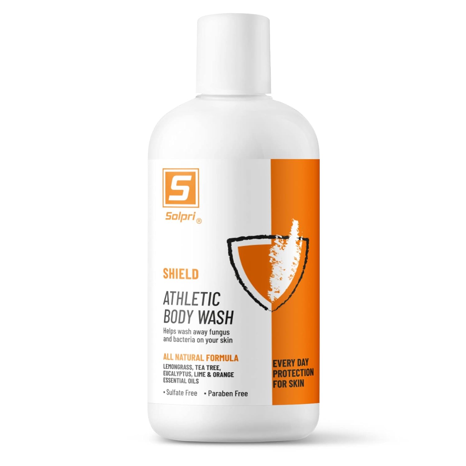 Solpri Shield Athlete's Body Wash Sulfate Free with Lemongrass, Tea Tree, Eucalyptus Oils 8