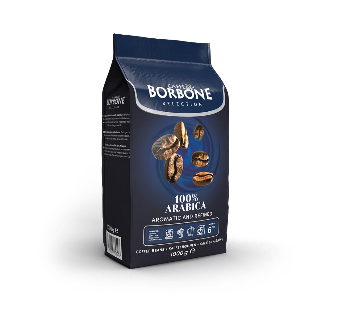 Caffe Borbone 100% Arabica Espresso Coffee Beans (Pack of 1), Aromatic and Refined with Notes of Dark Chocolate, Malt and Chestnuts