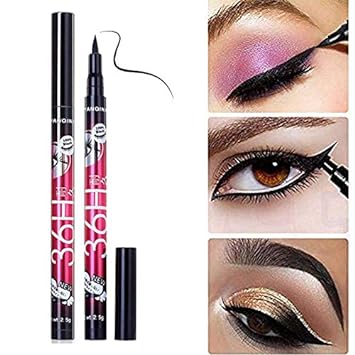 Gnker Eyeliner Waterproof Professional Liquid Long Lasting Cosmetics Eye Liner Pen Black 12 pcs