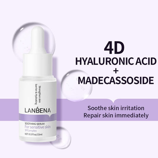 LANBENA Renewing Sooting Serum For Sensitive Skin Care, Soothe Calm Skin Irritation, Repair Damaged Skin Barrier, Reduces Fine Lines, Retinol & Hyaluronic Acid & 4-type Polypeptides