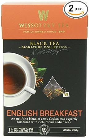 Wissotzky Tea Signature Collection English Breakfast Tea, Mulit-Pack, 16 Bags per Pack, 2 Packs, 32 Total Bags
