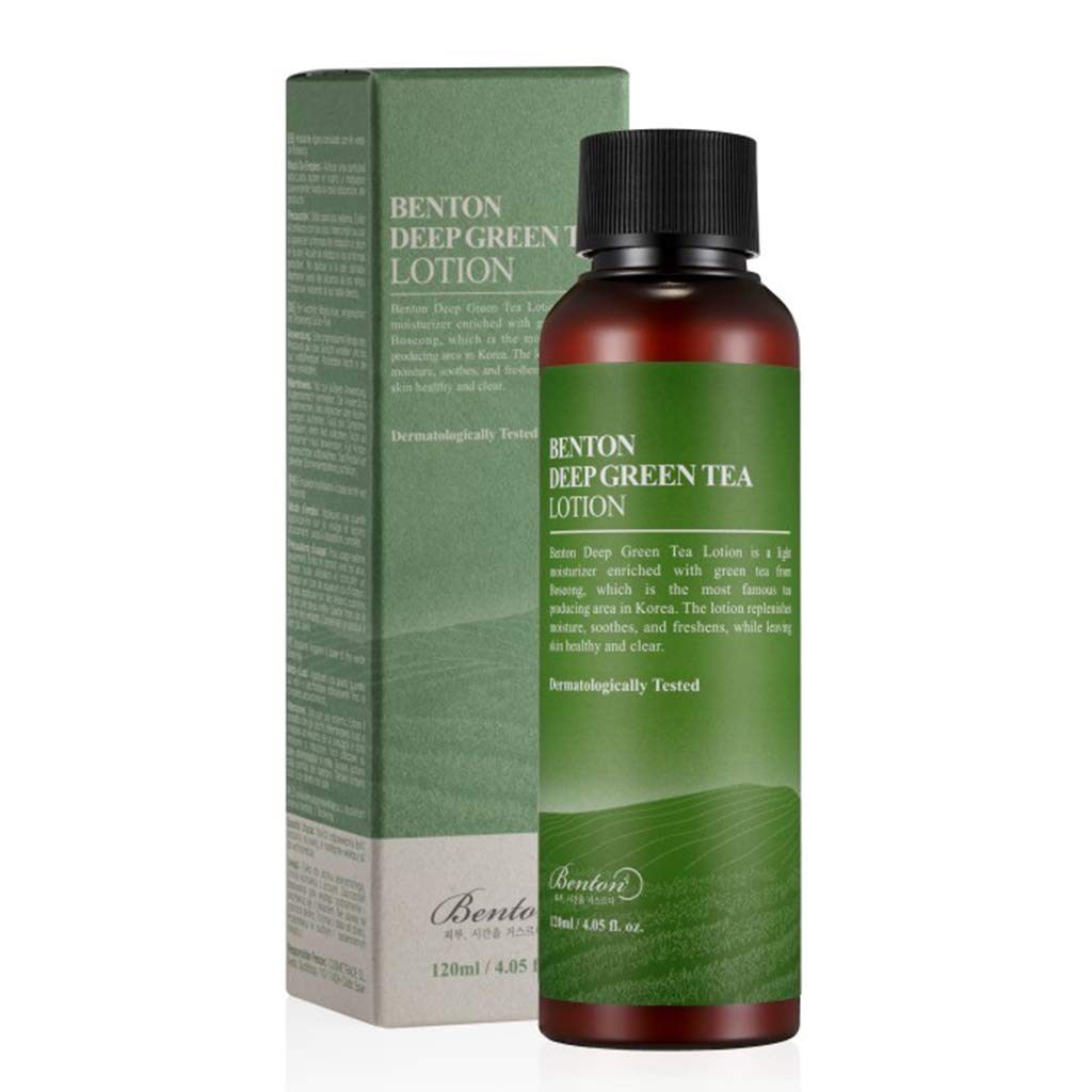 BENTON Deep Green Tea Lotion 120ml (4.05 ..) - Nourishing & Hydrating Facial Lotion without Oiliness for Oily and Sensitive Skin, Skin Soothing & Refreshing