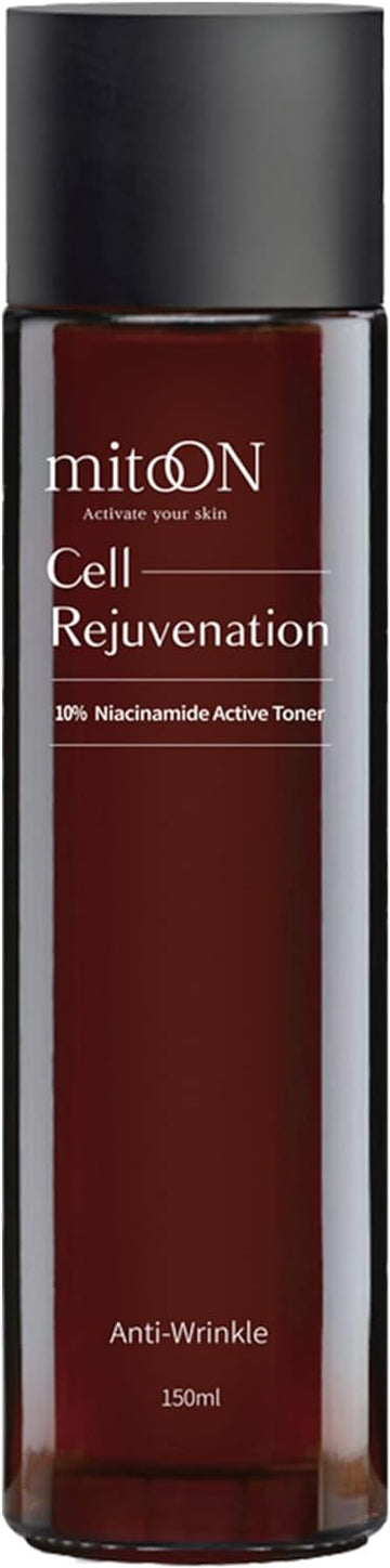 Mito-on Cell Rejuvenation 10% Niacinamide Active Toner, vitamin b3, soothing, strengthening skin barrier and anti aging skin care for clear complexion, soft skin texture, wrinkle reduction, 5.07