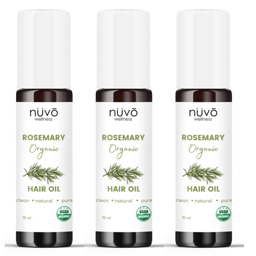 Rosemary Oil for Hair Growth - Blended with Organic Jojoba Oil - Use for Hair Skin Nails - Product of Canada (3 Pack)
