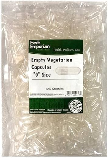 Herb Emporium Empty Vegetable Capsules '0' 1000 Count