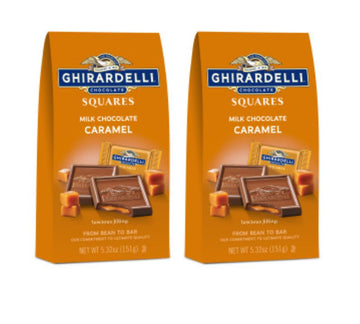 Ghirardelli Milk Chocolate Caramel Squares Medium Bag Pack of Two