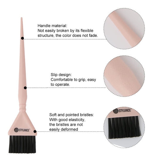 Hair Color Brush, 2Pcs Hair Dye Brush Kit, Hair Coloring Dyeing Kit to Apply Hair Color - Including 6 Pack Hair Clips for Styling and Sectioning