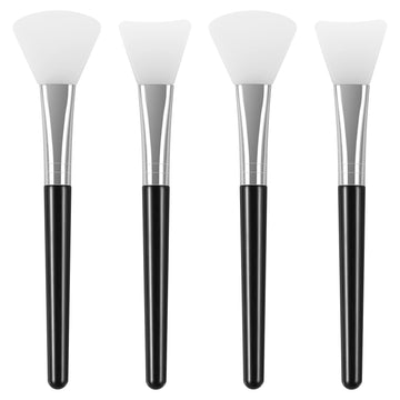 tifanso 4PCS Silicone Face Mask Brush, Face Mask Applicator, exible Mask Brush Applicator, Silicone Brush for Face, Face Mask Brush Applicator for Mud, Clay, DIY Mask, Body Lotion, BB Cream (Black)