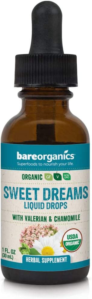 BareOrganics Sweet Dreams Liquid Drops, Herbal Sleep Aid, 1 Ounce
