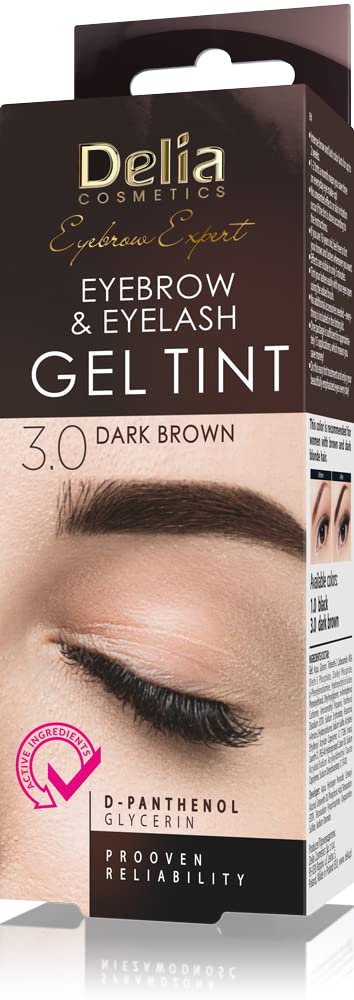 Delia Cosmetics Pro Color Professional Gel Eyebrow Tint Ammonia - Free Color 3.0 Dark Brown 0.5