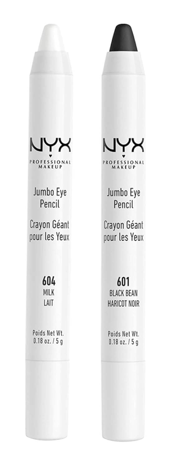 2 NYX Jumbo Eye Pencil - Set (604,601)Milk,Black Bean