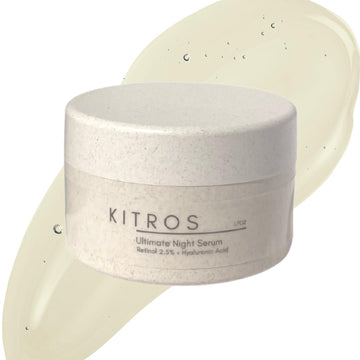 Kitros Ultimate Night Serum: Retinol 2.5% + Hyaluronic Acid - Anti-Aging & Wrinkle - 1.6  Facial Retinol Serum Compost Container