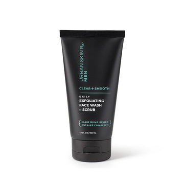 Daily Mens Exfoliating Face Wash + Scrub | Urban Skin Rx® | Powerful 2-in-1 Cleanser and Scrub | Cleans Pores of Dirt and Oil. Formulated with Salicylic Acid, Jojoba Beads and Niacinamide | 5.1