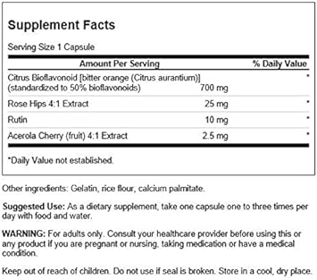 Swanson Full Spectrum Citrus Bioavonoid Complex - Aids Vitamin C Absorption and Promotes Immune Health - Standardized to 50% Bitter Orange Bioavonoids - (250 Capsules) 1 Pack