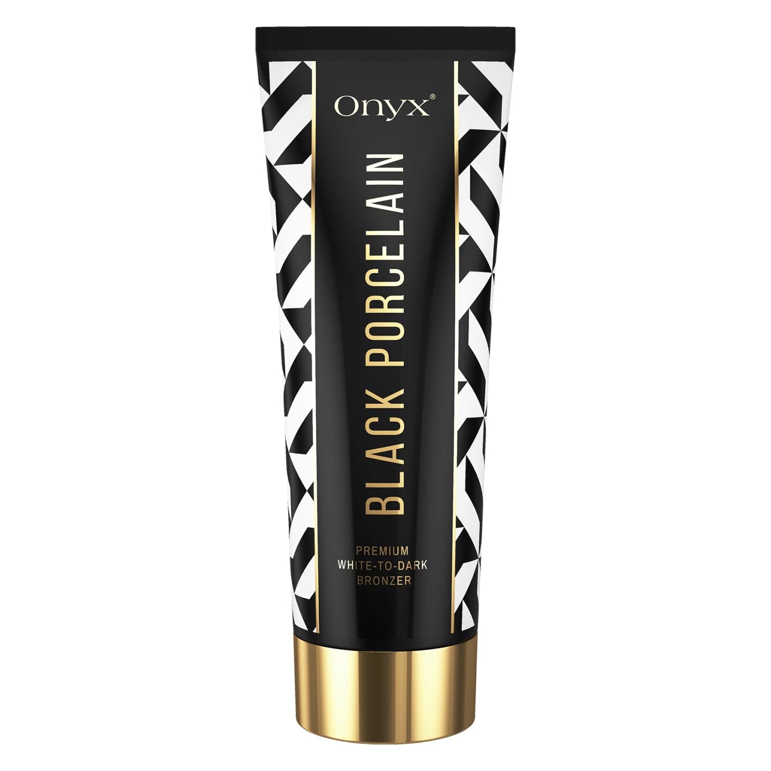 Onyx Black Porcelain White Tanning Lotion for Tanning Beds & Tan Accelerator for Outdoor Sun - White-To-Dark Bronzer - No-Stains & No-Streaks - Gradual Bronzing - Dark Tan Results - Tattoo Color Protection - Anti-Aging & Anti-Wrinkle