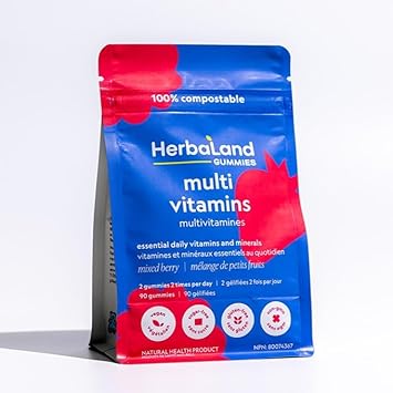 Herbaland Vegan Multivitamins Gummies For Adults - 13 Essential Vitami