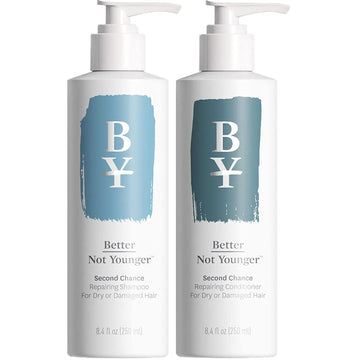 Better Not Younger Second Chance Repairing Shampoo and Conditioner Bundle, for Dry/Damaged Hair, 8