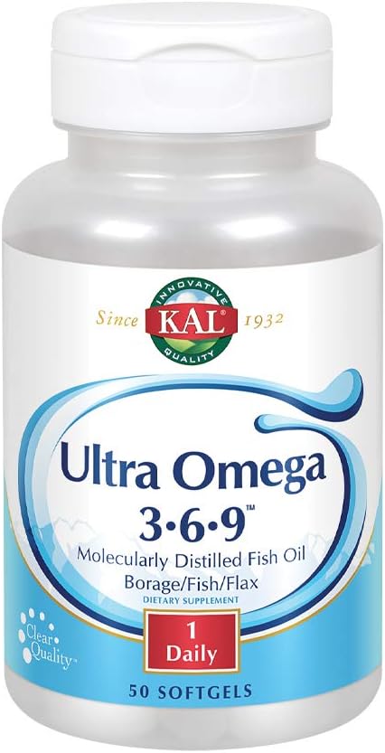 KAL 1200 Mg Ultra Omega 3-6-9 Softgels, 50 Count