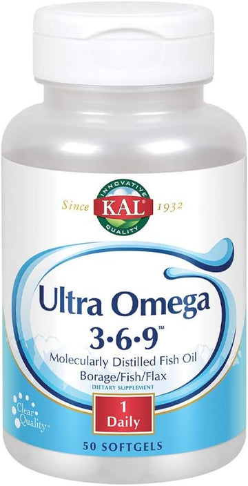 KAL 1200 Mg Ultra Omega 3-6-9 Softgels, 50 Count