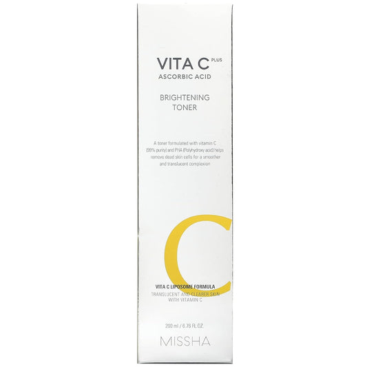 MISSHA Vita C Plus Facial Toner with high adherence 25% Vitamin C liposome formula 200