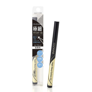 Cezanne Extra Fine Eyeliner 10 Black 0.48ml Liquid Eyeliner Waterproof