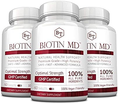 Biotin Md  Extra Strength Pure Biotin 10,000Mcg For Improved Hair, Sk