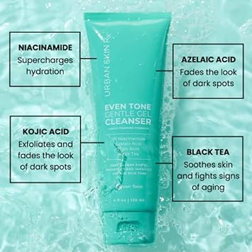 Urban Skin Rx Even Tone Gentle Gel Cleanser | Foaming Daily Cleanser Brightens, Deep Cleans, and Improves the Look of Dark Spots with Niacinamide, Azelaic Acid, Kojic Acid, and Black Tea | 4