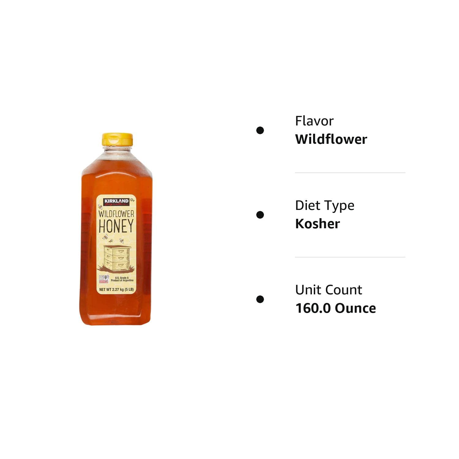 Kirkland Signature Wild Flower Honey, 5 lbs (2 Pack) : Groce