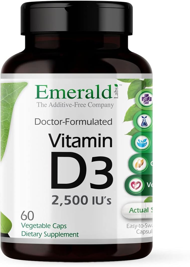 Emerald Labs Vitamin D3 2,500 Iu'S - Daily Supplement For Bones & Teet