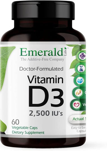 Emerald Labs Vitamin D3 2,500 Iu'S - Daily Supplement For Bones & Teet